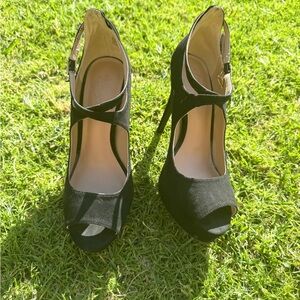 Elegant Black Peep-Toe Heels